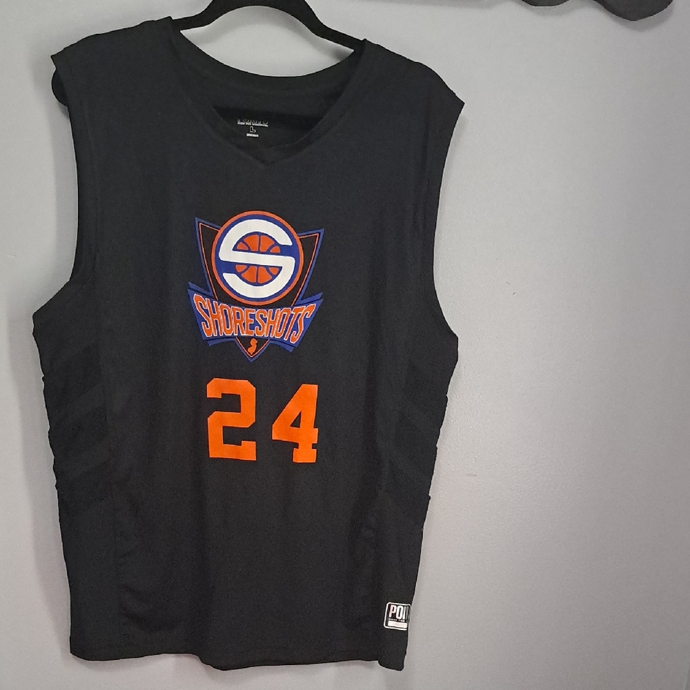 Point 3  Black #24 Basketball Tank Jersey Top Size Large